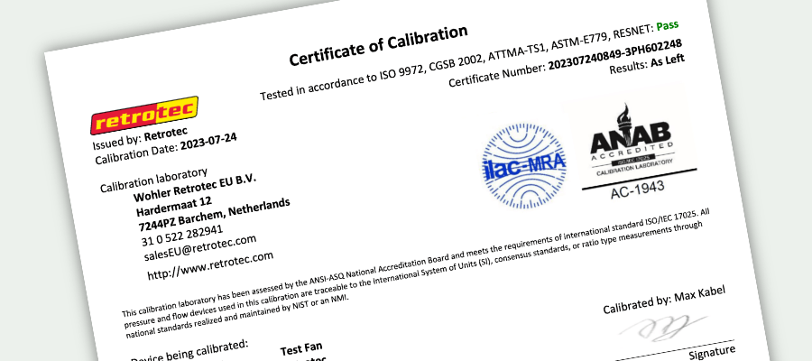 Certificaten meetapparatuur
